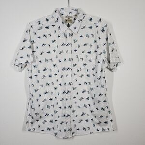 HAGGAR BUTTON UP SHORT SLEEVE SHIRT